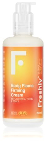 Freshly - Body Flame Crema Rassodante – Crema Corpo Naturale – Idratante e Tonificante – Con Attivi Vegetali – Adatta a Pelli Sensibili e in Gravidanza – 200 ml