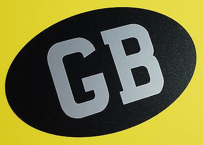 Other Klassisch Vintage-Stil Silber auf Schwarz seidenmatt 'GB' Aufkleber Mini MGB Triumph Lotus