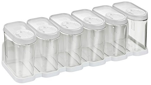 Kigima Schüttdosen 0,25L 6er Set Weiß – Vorratsdosen mit Deckel luftdicht – Schüttdose für Gewürze & Lebensmittel – Frischhaltedosen mit Deckel – Aufbewahrungsbox mit Schüttfunktion – Made in Austria