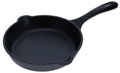 VICTORIA Sartén Hierro Fundido Curado Inducción 16,5cm, Apta para Fuego, Barbacoa, Horno, Vitrocerámica, Gas, Cast Iron Skillet Curada para Crear Antiadherente Libre de Tóxicos sin PTFE ni PFOA