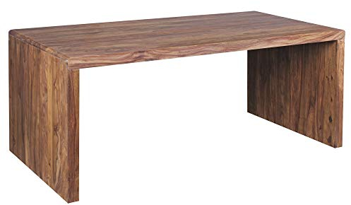 Wohnling Schreibtisch BOHA Massiv-Holz Sheesham Computertisch 200 cm breit Echtholz Design Ablage Büro-Tisch Landhaus-Stil
