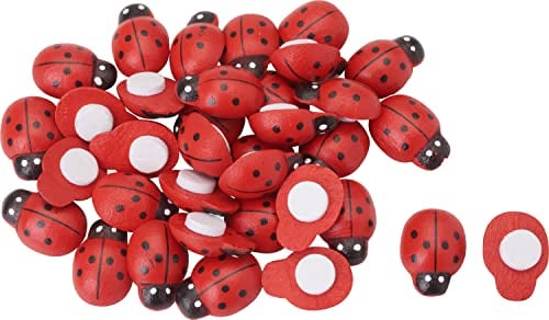 Holz-Streuteile Marienkäfer, 36 Stück, Ø ca. 2 cm