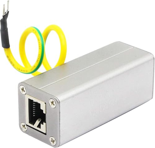 RiteAV - Protezione da sovratensioni Ethernet POE+/RJ-45 (schermato) per protezione da fulmini e tuoni (Gigabyte)