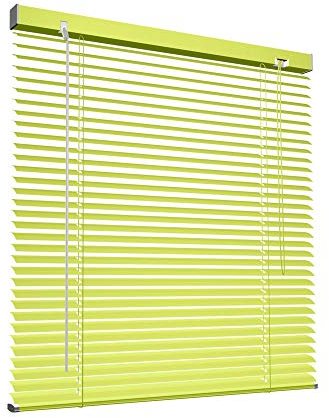 Victoria M. Aluminium Jalousie 50 x 130 cm, gelb, Jalousie ohne Bohren, inkl. Klemmclips
