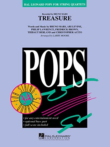 Hal Leonard Treasure Pops For String Quartet Series by Bruno Mars Arranged by Larry Moore