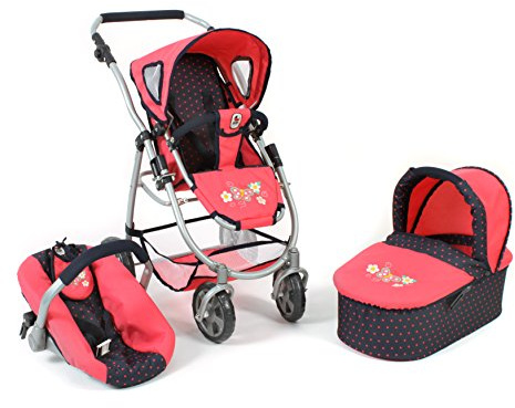 Bayer Chic 2000 637 11– 3 en 1 Combi Emotion Tout en Un, Pois, Bleu/Corail
