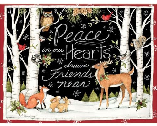 Lang Susan Winget Weihnachtskarten Peace in Our Hearts, 18 Karten mit 19 Umschlägen und schönem Winter-Kunstwerk, perfekt für warme Wünsche, 13,7 x 17,5 cm (1004777)