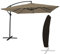 Happy Garden Parasol déporté Molokai carré 2.7x2.7m Taupe avec manivelle. Parasol déporté inclinable, Rabattable et Rotatif avec Housse de Protection.