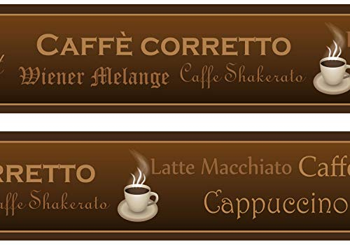 wandmotiv24 Bordüre Kaffee 260cm Breite - Selbstklebend Borte Tapetenbordüre Bordüren Borde Wandborde Coffee Coffee Café M0026