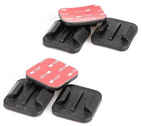 iSHOXS Klebepad Set mit 3M Klebeband für Sport und Action-Cams, passend für GoPro und kompatible Action-Kameras, enthält je 3 gerade und Gebogene Klebehalter