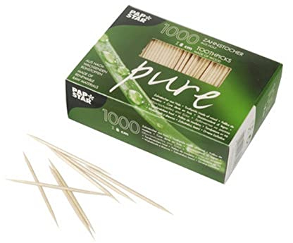 PAPSTAR 1000 Zahnstocher, Holz rund 8 cm