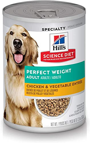 Hill's Science Diet Adult Perfect Weight Wet Dog Food, Chicken & Vegetable, 12.8 oz. Cans, 12-Pack