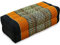livasia Block Yogakissen eckig - 17x34x12cm - Meditationskissen mit Kapok, Stützkissen Bolster rechteckig, Yoga Pilates Zubehör Nackenkissen, Thaikissen fest handgefertigt (Schwarz/Orange)