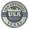Flag San Antonio Texas USA Grunge Stamp Hochwertigen Auto-Autoaufkleber 12 x 12 cm