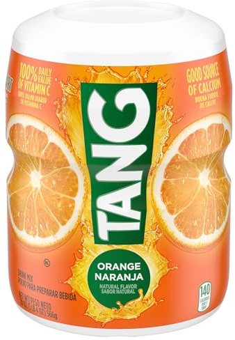 Tang Orange Sweetened Powdered Drink Mix 1 Count 20 oz Canister | for Flavorful Hydration and Shareable Refreshment Good Source of Calcium, 100% Daily Value of Vitamin C