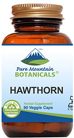 Pure Mountain Botanicals Hawthorn Berry Capsules - 1000mg Organic Hawthorn Supplement per Serving - 90 Vegan Caps - Hawthorne Berry for Heart and Cardiovascular Wellness Support
