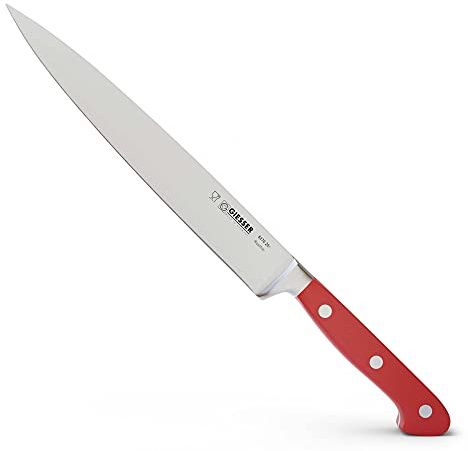Giesser seit 1776 - Made in Germany - Tranchiermesser geschmiedet rot Skyline Red, 20 cm, Schinkenmesser genietet, rostfrei, spülmaschinengeeignet