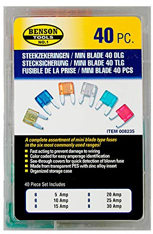 Lock Set Mini 40-teilig mit 5-30A Stecksicherung Flachsicherung Sortiment