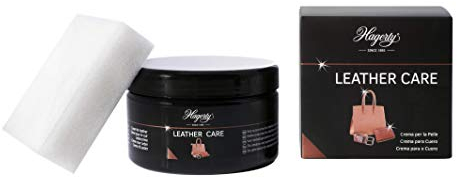 Hagerty Leather Care Crema nutritiva para cuero incolora 250ml - Crema protectora para el cuidado y limpieza de piel - Esponja incluida