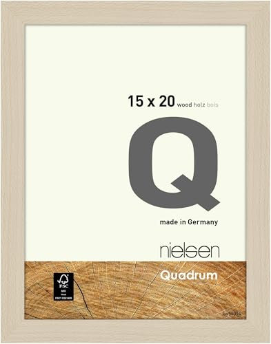 nielsen Bilderrahmen, 15 x 20 cm, Holz, Ahorn, Fotorahmen zum Auftstellen und Aufhängen im Hoch- & Querformat, Echtglas, Quadrum