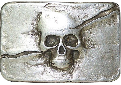 FRONHOFER Totenkopf Gürtelschnalle altsilber, 4 cm, Skull Buckle, Totenkopfschnalle 18055, Farbe:Silber, One Size Accessoires :One Size