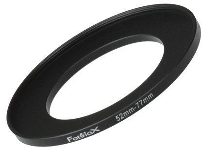 Fotodiox Step Up Ring aus eloxiertem schwarzem Metall, Keine, schwarz, 52-77 mm