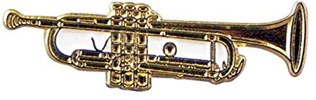 Mainly Metal Gold Metall-Emaille-Brosche mit Jazzmusik-Trompete
