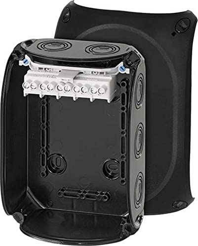 Hensel KF1006B Kabelabzweigkasten 2,5-6 qmm 3phasig, 10 qmm 1phasig, 5 polig, schwarz