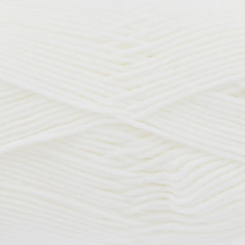 King Cole Cherished DK Yarn - 100g Ball - 100% Anti-Pilling Acrylic Double Knitting Wool - Super Soft Yarn for Baby Garments, Blankets, and Clothes (1410 White)