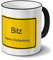 Städtetasse Bitz - Design Ortsschild - Stadt-Tasse, Kaffeebecher, City-Mug, Becher, Kaffeetasse - Farbe Schwarz