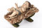 ELLUG Jesus Christkind Jesuskind Christuskind 12,5 * 5,5cm mit Heiligenschein auf Stroh in Holzkrippe 13x8 cm, lose