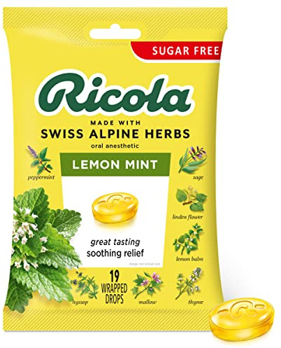 Ricola Sugar Free Herb gola gocce di limone menta 19 Pezzo (Confezione da 2)
