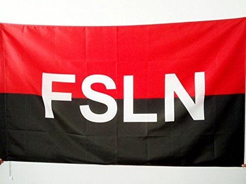 AZ FLAG Bandera del Frente SANDINISTA DE LIBERACIÓN Nacional 90x60cm para Palo - Bandera FSLN DE Nicaragua 60 x 90 cm