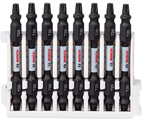 Bosch Professional - 8 piezas Juego de brocas dobles Torx (control de impacto, 8 puntas T20-T20 - Pick and Click), Cranberry, Longitud- 65 mm
