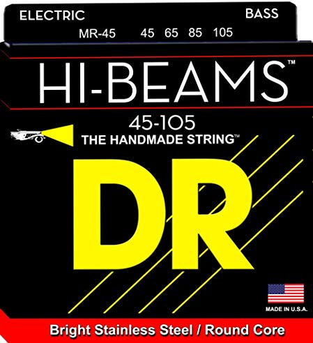 DR Strings Hi-Beams™ 4-String Bass Strings, Stainless Steel, 45-105