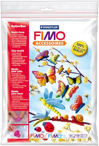 STAEDTLER Motiv-Form Schmetterlinge Fimo Accessoires, einfaches Entformen, Lebensmittel-kompatibel, Frost- und hitzebeständig, extrem lange Lebensdauer, mit detaillierter Anleitung, 8742 21