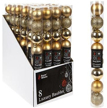 Disney Bauble Decorations, Gold, MATT, Glitter, 5cm