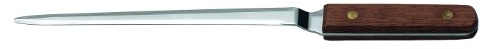 Wedo 147554 Brieföffner (mit Holzgriff, gebogene Klinge (aus verchromtem Edelstahl, 25 cm) silber