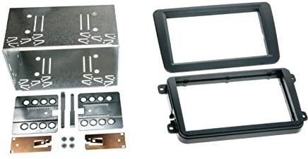 2-DIN Rubbertouch Radioblende Seat / Skoda / VW Schwarz