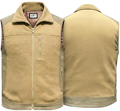 German Wear Jagdweste Jägerweste jagdbekleidung Fleece/Lederweste Weste Jagd braun
