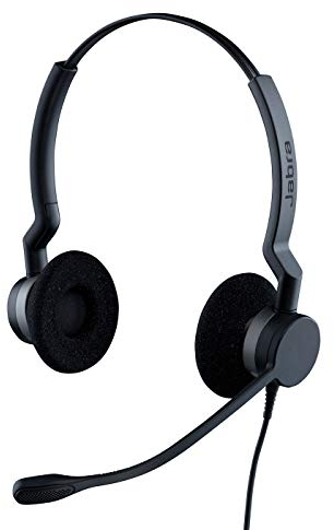 Jabra Biz 2300 USB-A MS On-Ear Stereo Headset - Skype for Business zertifizierte Kabel-Kopfhörer mit Geräuschunterdrückung und Bedieneinheit für Softphones und Tischtelefone, Schwarz