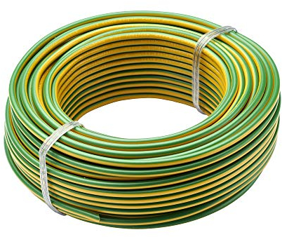 Bobinot de câble | Bobine de fils électrique | Câble électrique | Couronne de câble | Debflex 110345 Bobinot Câble rigide 25 mètres | HO7VU 1,5mm ² | Jaune/Vert