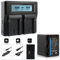 Akku VW-VBT 380 E-K 4040mAh + Blumax Doppelladegerät für VW- VBT 380 E-K Akku Dual Charger 2 Akkus gleichzeitig Laden