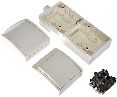 Busch-Jaeger 2601/5/20EW-54-503 Kombination SCHUKO® Steckdose, mit Wippschalter Serienschaltung (Thermoplast) Alpinweiß ocean® (IP 44) 2CKA001684A0328
