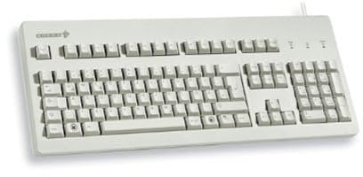 CHERRY G80-3000, Teclado Mecánico con Cable, Distribución de Teclado Español (QWERTY), Conexión USB, Robusto, Teclas Programables, Switches CHERRY MX BLACK, Gris Claro