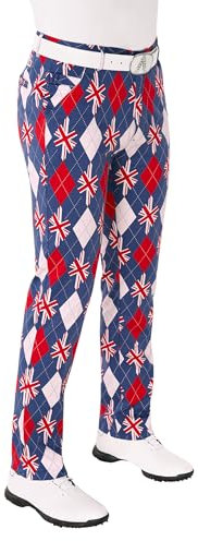 Royal & Awesome Trew Brit Loud Mens Golf Trousers - 34W/ 32L