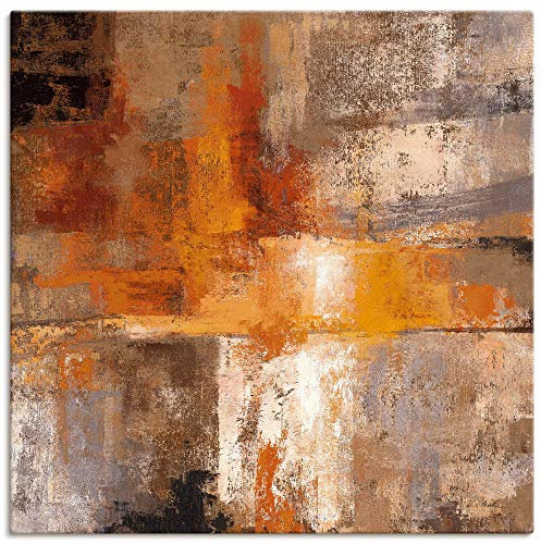 ARTLAND Wanddeko Leinwand Bilder Wandbild 50x50 cm Abstrakte Kunst Rost Malerei Modern Abstrakt Kreativ B2CG