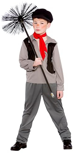 Wicked Costumes Boys Chimney Sweep Fancy Dress Costume – Victorian Historical Outfit for World Book Day, School Plays, Dickens Events & Parties - Large (8-10 years)