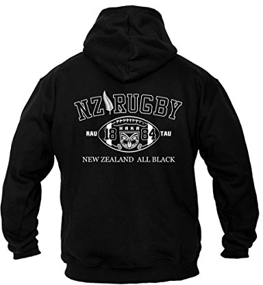 Dirty Ray Rugby New Zealand All Black Herren Kapuzenpullover B2 (XL)