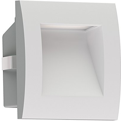 ledscom.de LED Wandeinbauleuchte ZIBAL, Downlight für außen, IP65 matt, 90 x 90mm, warmweiß